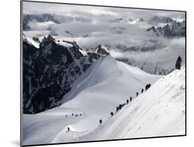 Mountaineers and Climbers, Mont Blanc Range, French Alps, France, Europe-Richardson Peter-Mounted Photographic Print