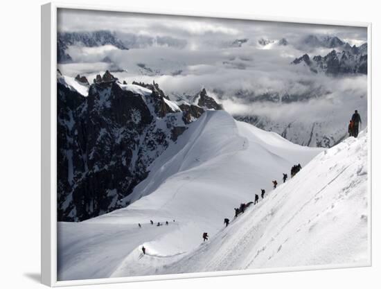 Mountaineers and Climbers, Mont Blanc Range, French Alps, France, Europe-Richardson Peter-Framed Photographic Print