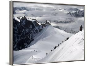 Mountaineers and Climbers, Mont Blanc Range, French Alps, France, Europe-Richardson Peter-Framed Photographic Print