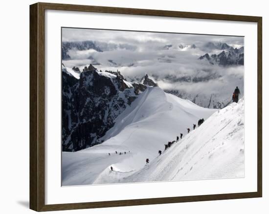 Mountaineers and Climbers, Mont Blanc Range, French Alps, France, Europe-Richardson Peter-Framed Photographic Print