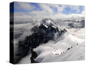 Mountaineers and Climbers, Mont Blanc Range, French Alps, France, Europe-Richardson Peter-Stretched Canvas