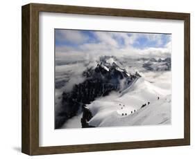 Mountaineers and Climbers, Mont Blanc Range, French Alps, France, Europe-Richardson Peter-Framed Photographic Print