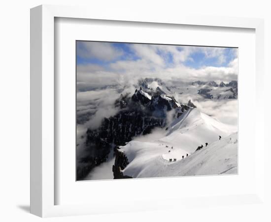 Mountaineers and Climbers, Mont Blanc Range, French Alps, France, Europe-Richardson Peter-Framed Photographic Print