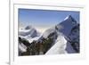 Mountaineers climbing sharp ridge of ‚Äúcrossing of Liskamm‚Äù, (traversata-ClickAlps-Framed Photographic Print