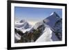 Mountaineers climbing sharp ridge of ‚Äúcrossing of Liskamm‚Äù, (traversata-ClickAlps-Framed Photographic Print