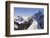 Mountaineers climbing sharp ridge of ‚Äúcrossing of Liskamm‚Äù, (traversata-ClickAlps-Framed Photographic Print