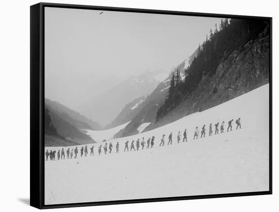 Mountaineers in the North Cascades, ca. 1909-Ashael Curtis-Framed Stretched Canvas