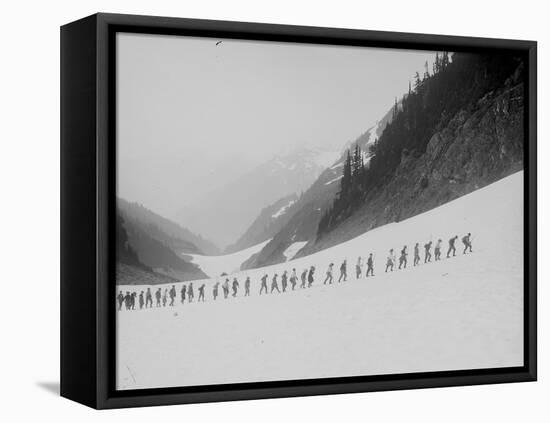 Mountaineers in the North Cascades, ca. 1909-Ashael Curtis-Framed Stretched Canvas