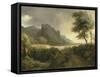 Mountainous Landscape Bathed in the Sea; the Rainbow-Pierre Henri de Valenciennes-Framed Stretched Canvas