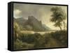 Mountainous Landscape Bathed in the Sea; the Rainbow-Pierre Henri de Valenciennes-Framed Stretched Canvas