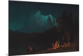 Mountainous Landscape by Moonlight-Albert Bierstadt-Mounted Giclee Print