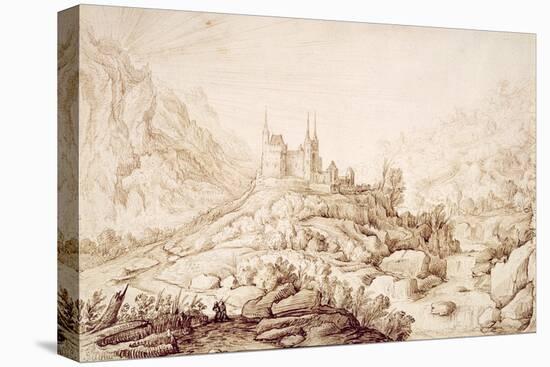 Mountainous Landscape with a Castle, C.1589-Hendrick Cornelisz. Vroom-Stretched Canvas