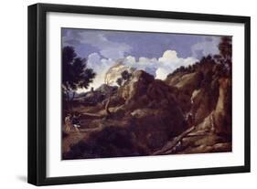Mountainous Landscape with Approaching Storm, C.1638-39-Gaspard Poussin Dughet-Framed Giclee Print