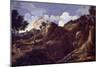 Mountainous Landscape with Approaching Storm, C.1638-39-Gaspard Poussin Dughet-Mounted Giclee Print