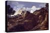 Mountainous Landscape with Approaching Storm, C.1638-39-Gaspard Poussin Dughet-Stretched Canvas