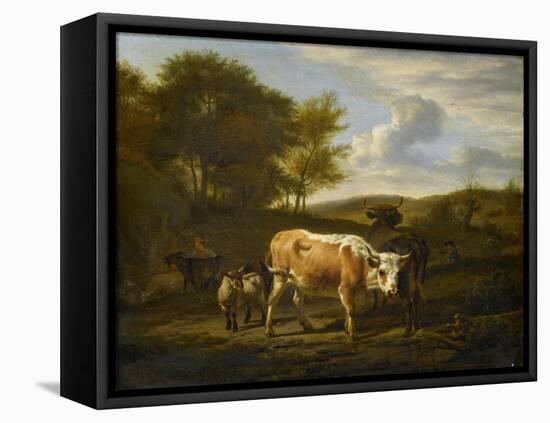 Mountainous Landscape with Cows, 1663-Adriaen van de Velde-Framed Stretched Canvas