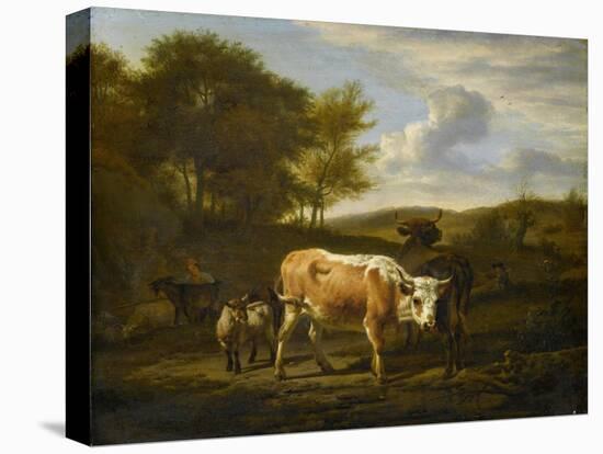 Mountainous Landscape with Cows, 1663-Adriaen van de Velde-Stretched Canvas