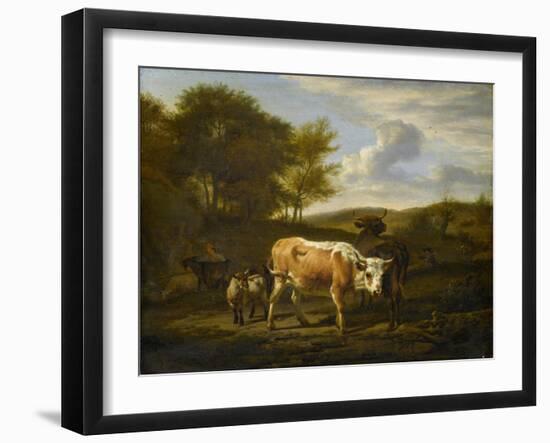 Mountainous Landscape with Cows, 1663-Adriaen van de Velde-Framed Giclee Print