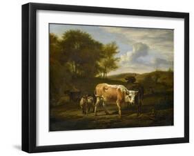 Mountainous Landscape with Cows, 1663-Adriaen van de Velde-Framed Giclee Print