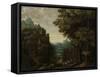 Mountainous Landscape with River Valley and Castles-Jan Meerhout-Framed Stretched Canvas