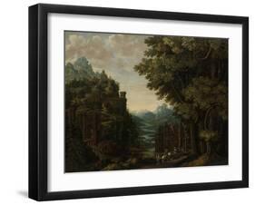 Mountainous Landscape with River Valley and Castles-Jan Meerhout-Framed Art Print