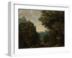 Mountainous Landscape with River Valley and Castles-Jan Meerhout-Framed Art Print