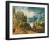 Mountainous Landscape with the Road to Emmaus, 1597-Lucas van Valckenborch-Framed Giclee Print