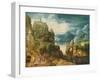 Mountainous Landscape with the Road to Emmaus, 1597-Lucas van Valckenborch-Framed Giclee Print