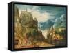 Mountainous Landscape with the Road to Emmaus, 1597-Lucas van Valckenborch-Framed Stretched Canvas