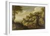 Mountainous Landscape with Town and Resting Couple, Ca. 1610-Marten Ryckaert-Framed Giclee Print