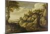 Mountainous Landscape with Town and Resting Couple, Ca. 1610-Marten Ryckaert-Mounted Giclee Print