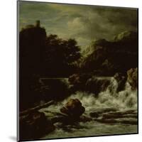 Mountainous Landscape with Waterfall-Jacob Isaacksz Van Ruisdael-Mounted Art Print