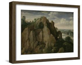 Mountainous Landscape-Lucas van Valckenborch-Framed Art Print