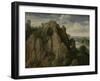 Mountainous Landscape-Lucas van Valckenborch-Framed Art Print