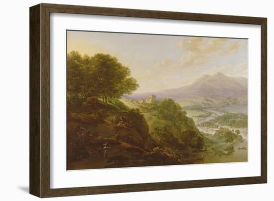 Mountainous River Landscape with Peasants Resting by a Path-Jan Griffier-Framed Giclee Print