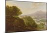 Mountainous River Landscape with Peasants Resting by a Path-Jan Griffier-Mounted Giclee Print