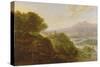 Mountainous River Landscape with Peasants Resting by a Path-Jan Griffier-Stretched Canvas