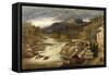 Mountainous Rocky Landscape with Stream and Watermill-Benjamin Williams Leader-Framed Stretched Canvas