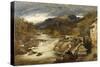 Mountainous Rocky Landscape with Stream and Watermill-Benjamin Williams Leader-Stretched Canvas