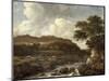 Mountainous Wooded Landscape with a Torrent-Jacob Isaaksz. Or Isaacksz. Van Ruisdael-Mounted Giclee Print