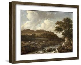 Mountainous Wooded Landscape with a Torrent-Jacob Isaaksz. Or Isaacksz. Van Ruisdael-Framed Giclee Print