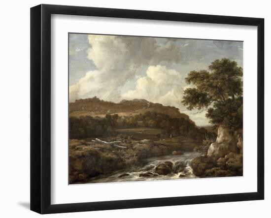 Mountainous Wooded Landscape with a Torrent-Jacob Isaaksz. Or Isaacksz. Van Ruisdael-Framed Giclee Print