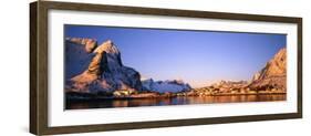 Mountains Along a Sea Side, Reine, Lofoten, Nordland County, Norway-null-Framed Photographic Print