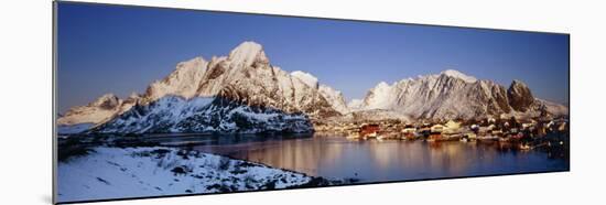 Mountains Along a Sea Side, Reine, Lofoten, Nordland County, Norway-null-Mounted Photographic Print