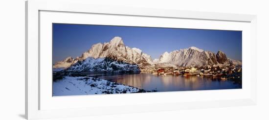 Mountains Along a Sea Side, Reine, Lofoten, Nordland County, Norway-null-Framed Photographic Print