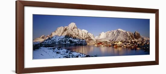 Mountains Along a Sea Side, Reine, Lofoten, Nordland County, Norway-null-Framed Photographic Print