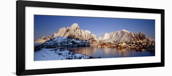 Mountains Along a Sea Side, Reine, Lofoten, Nordland County, Norway-null-Framed Photographic Print