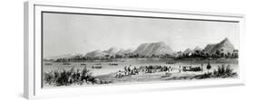 Mountains and Market Canoes Near Bokwen-William Allen-Framed Premium Giclee Print