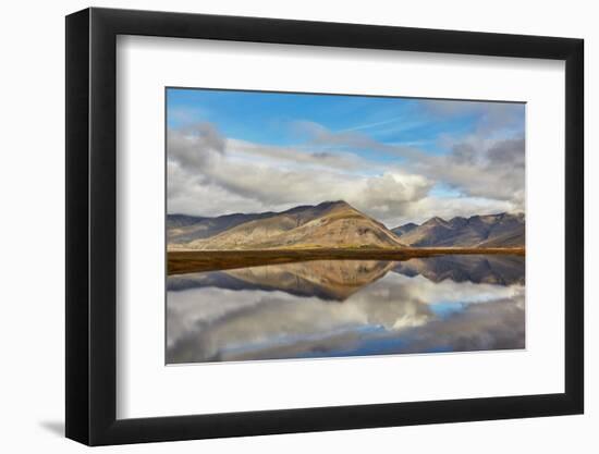 Mountains and reflections in a lake, near Hofn, southeast Iceland, Polar Regions-Nigel Hicks-Framed Photographic Print