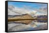 Mountains and reflections in a lake, near Hofn, southeast Iceland, Polar Regions-Nigel Hicks-Framed Stretched Canvas